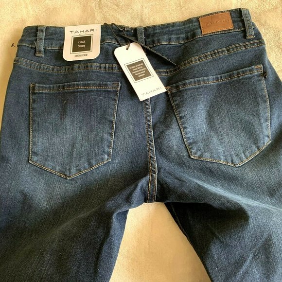 Tahari Rayon Denim Skinny Blue Jeans size 12 - Picture 12 of 14